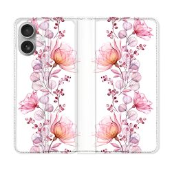 Housse Cuir Portefeuille Pour Samsung Galaxy A06 Fleur Eclosion