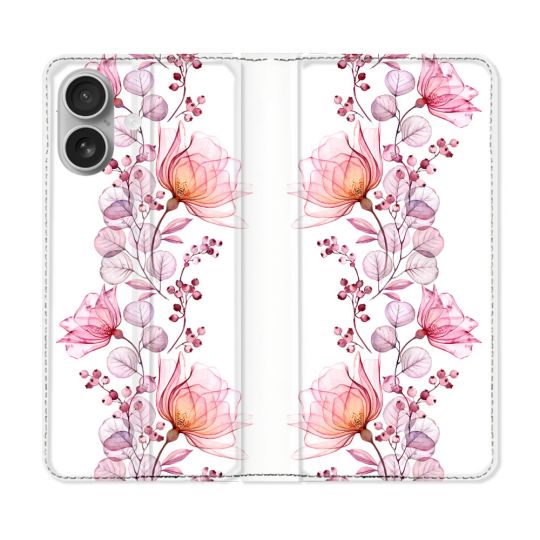 Housse Cuir Portefeuille Pour Samsung Galaxy A06 Fleur Eclosion