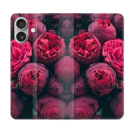 Housse Cuir Portefeuille Pour Samsung Galaxy A06 Fleur Pivoine