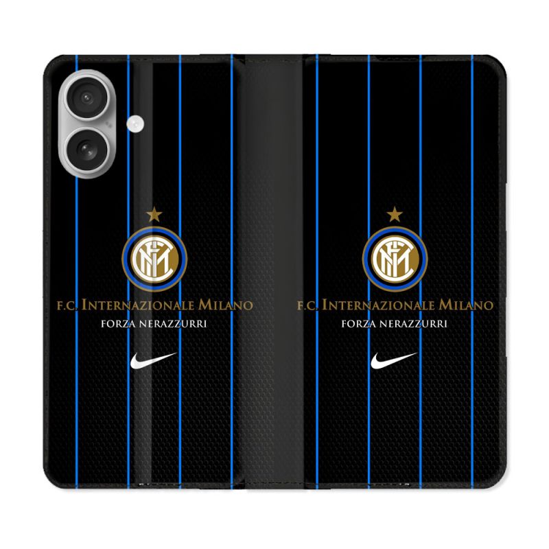 Housse Cuir Portefeuille Pour Samsung Galaxy A06 Foot Inter Milan