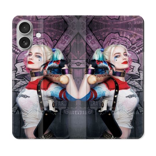 Housse Cuir Portefeuille Pour Samsung Galaxy A06 Harley Quinn Batte