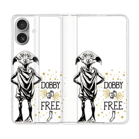 Housse Cuir Portefeuille Pour Samsung Galaxy A06 Harry Potter Dobby Free Blanc