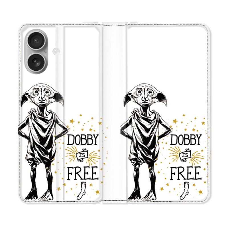 Housse Cuir Portefeuille Pour Samsung Galaxy A06 Harry Potter Dobby Free Blanc