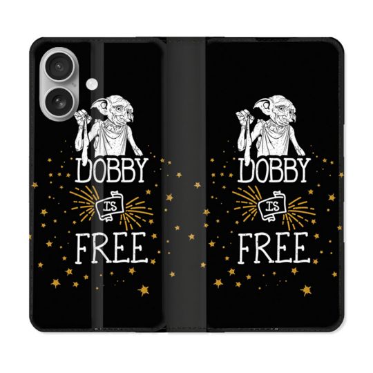 Housse Cuir Portefeuille Pour Samsung Galaxy A06 Harry Potter Dobby Free Noir
