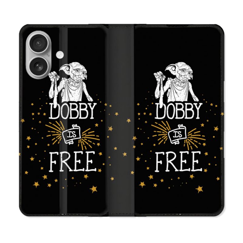 Housse Cuir Portefeuille Pour Samsung Galaxy A06 Harry Potter Dobby Free Noir