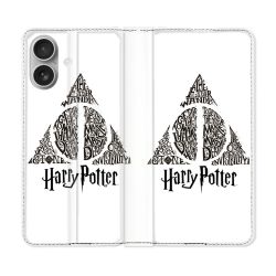Housse Cuir Portefeuille Pour Samsung Galaxy A06 Harry Potter Hollows triangle Blanc