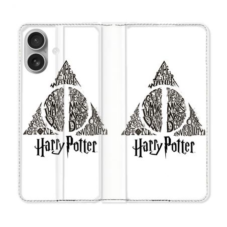 Housse Cuir Portefeuille Pour Samsung Galaxy A06 Harry Potter Hollows triangle Blanc