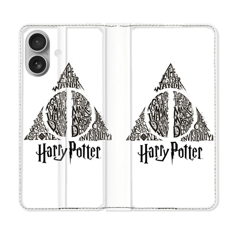 Housse Cuir Portefeuille Pour Samsung Galaxy A06 Harry Potter Hollows triangle Blanc