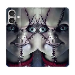 Housse Cuir Portefeuille Pour Samsung Galaxy A06 Horreur Chucky Cicatrice