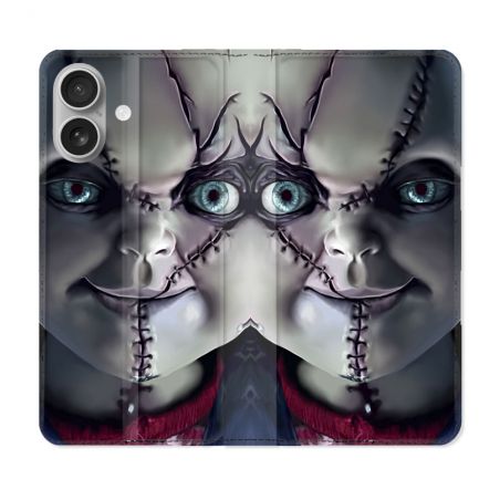 Housse Cuir Portefeuille Pour Samsung Galaxy A06 Horreur Chucky Cicatrice
