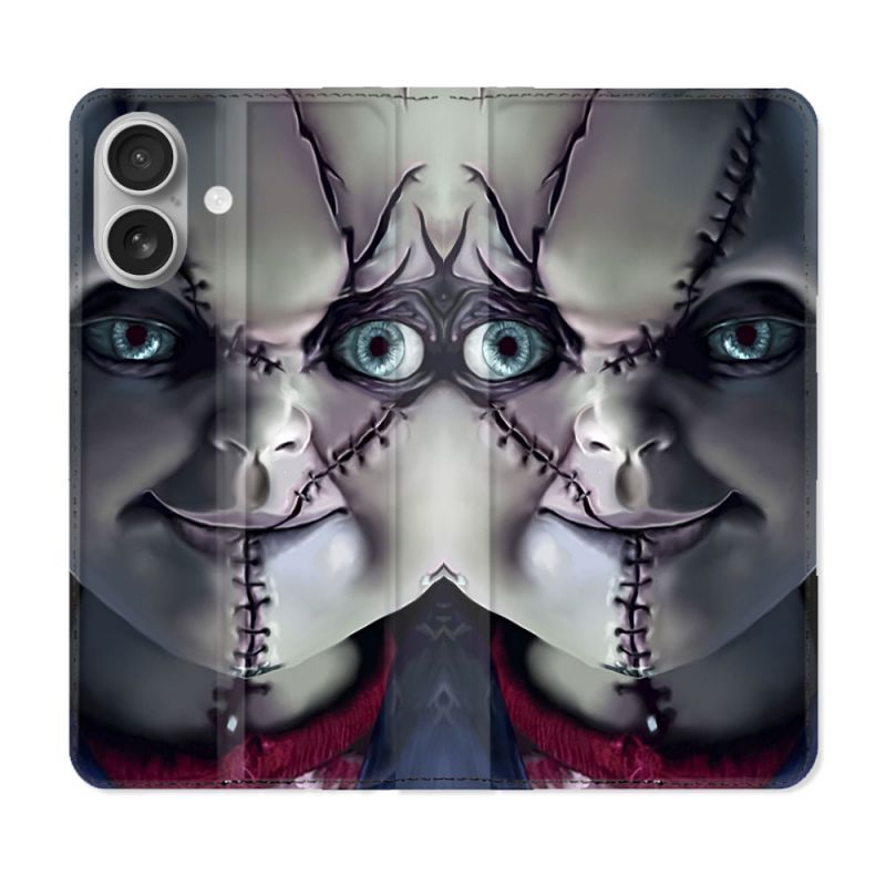 Housse Cuir Portefeuille Pour Samsung Galaxy A06 Horreur Chucky Cicatrice