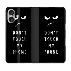 Housse Cuir Portefeuille Pour Samsung Galaxy A06 Humour Don't Touch