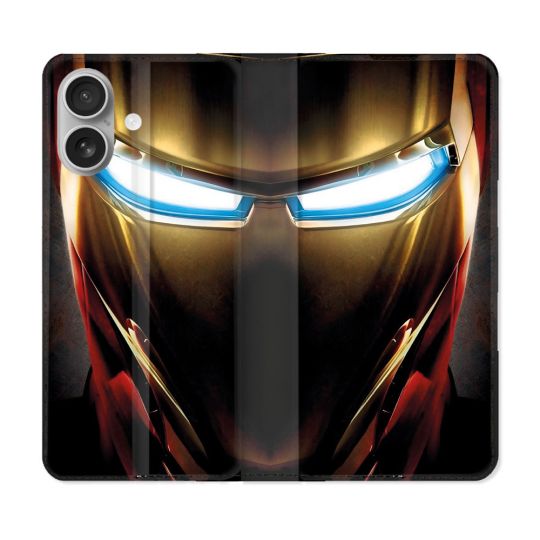 Housse Cuir Portefeuille Pour Samsung Galaxy A06 Iron Man Casque