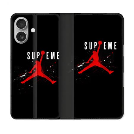 Housse Cuir Portefeuille Pour Samsung Galaxy A06 Jordan Supreme Noir