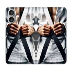 Housse Cuir Portefeuille Pour Samsung Galaxy A06 Kimono Ceinture