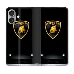 Housse Cuir Portefeuille Pour Samsung Galaxy A06 Lamborghini Noir