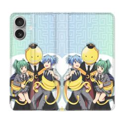 Housse Cuir Portefeuille Pour Samsung Galaxy A06 Manga Assassination Classroom Kuro Trio