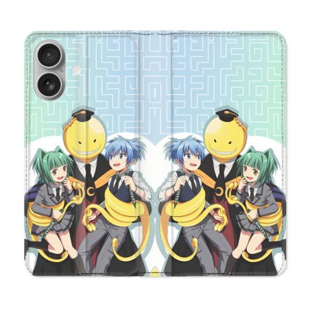 Housse Cuir Portefeuille Pour Samsung Galaxy A06 Manga Assassination Classroom Kuro Trio