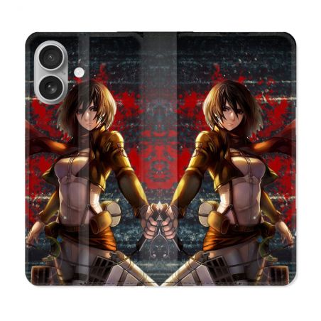 Housse Cuir Portefeuille Pour Samsung Galaxy A06 Manga Attaque Titans Mikasa