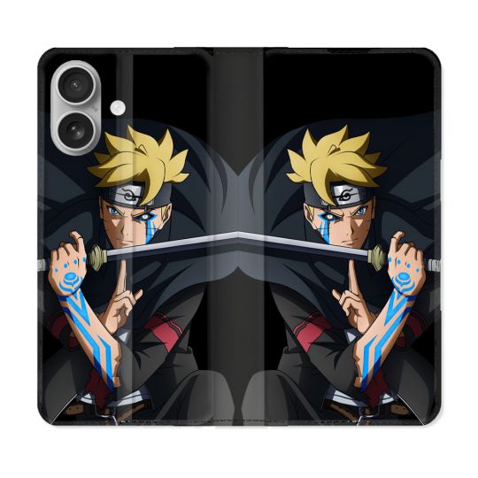 Housse Cuir Portefeuille Pour Samsung Galaxy A06 Manga Boruto Tatouage