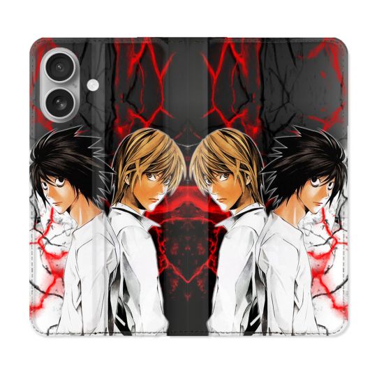 Housse Cuir Portefeuille Pour Samsung Galaxy A06 Manga Death Note Duo
