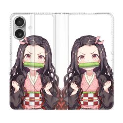 Housse Cuir Portefeuille Pour Samsung Galaxy A06 Manga Demon Slayer Nezuko