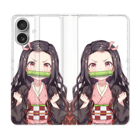 Housse Cuir Portefeuille Pour Samsung Galaxy A06 Manga Demon Slayer Nezuko
