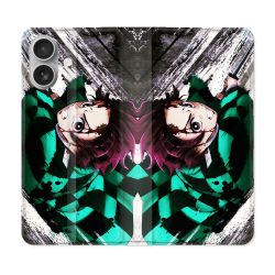 Housse Cuir Portefeuille Pour Samsung Galaxy A06 Manga Demon Slayer Tanjiro