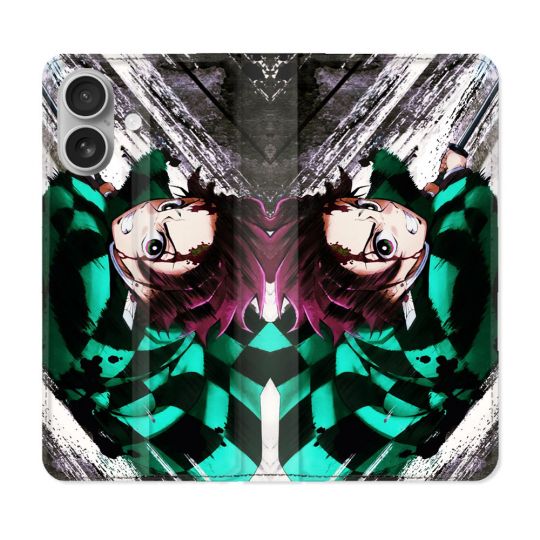 Housse Cuir Portefeuille Pour Samsung Galaxy A06 Manga Demon Slayer Tanjiro