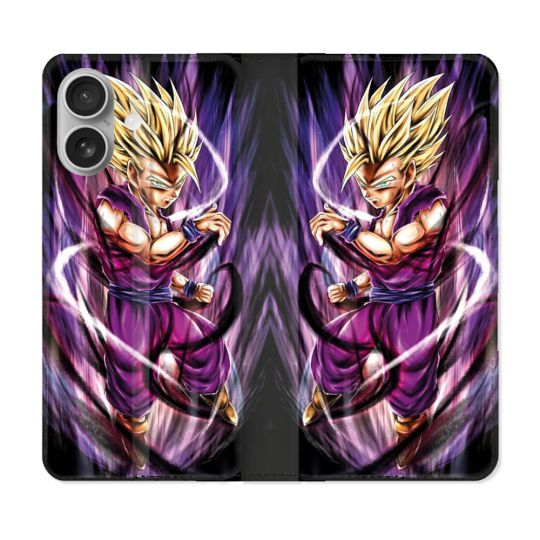 Housse Cuir Portefeuille Pour Samsung Galaxy A06 Manga Dragon Ball Sangohan Violet