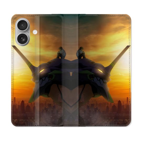 Housse Cuir Portefeuille Pour Samsung Galaxy A06 Manga Evangelion