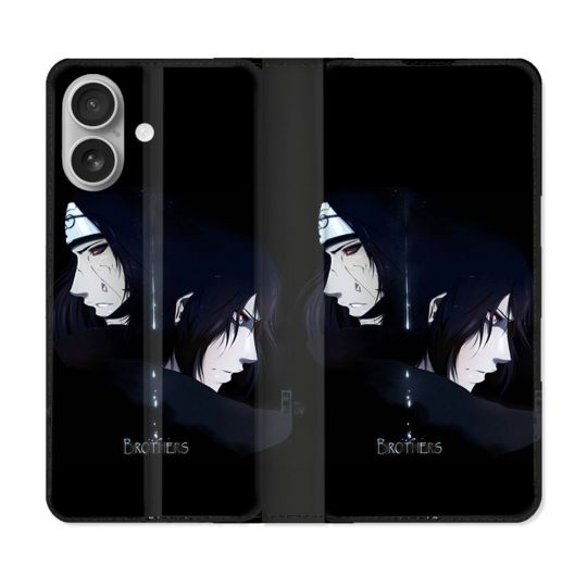 Housse Cuir Portefeuille Pour Samsung Galaxy A06 Manga Naruto Sasuke Itachi