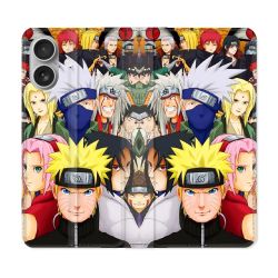 Housse Cuir Portefeuille Pour Samsung Galaxy A06 Manga Naruto Team