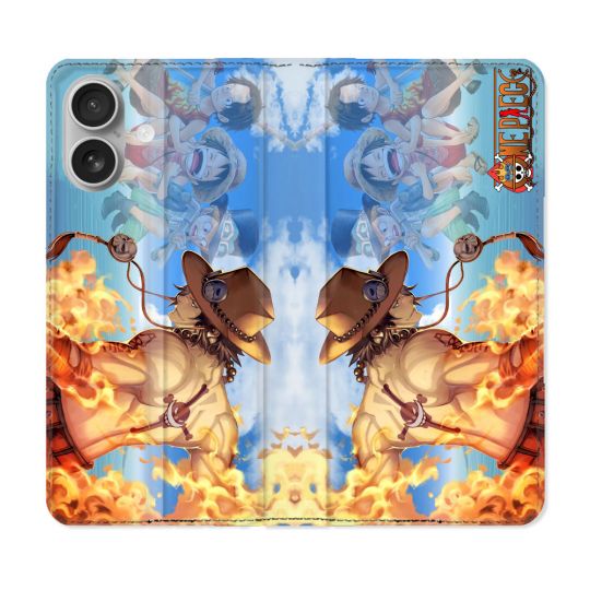 Housse Cuir Portefeuille Pour Samsung Galaxy A06 Manga One Piece Ace Color