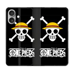 Housse Cuir Portefeuille Pour Samsung Galaxy A06 Manga One Piece Tete de Mort