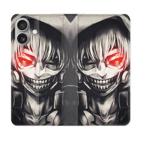 Housse Cuir Portefeuille Pour Samsung Galaxy A06 Manga Tokyo Ghoul Kaneki Noir