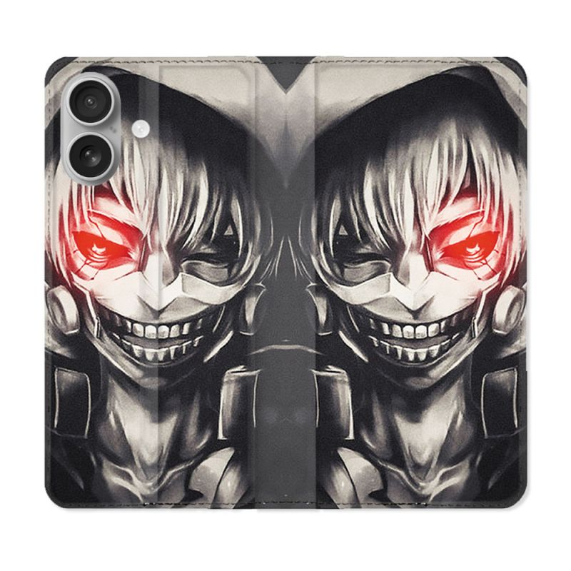 Housse Cuir Portefeuille Pour Samsung Galaxy A06 Manga Tokyo Ghoul Kaneki Noir