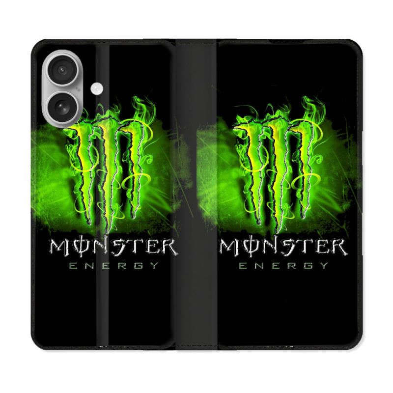 Housse Cuir Portefeuille Pour Samsung Galaxy A06 Monster Energy Vert