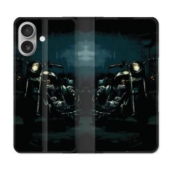 Housse Cuir Portefeuille Pour Samsung Galaxy A06 Moto Harley Vintage
