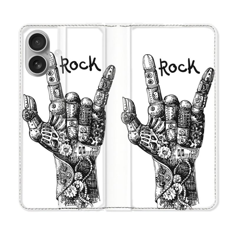 Housse Cuir Portefeuille Pour Samsung Galaxy A06 Musique Rock Main