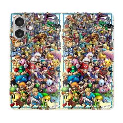 Housse Cuir Portefeuille Pour Samsung Galaxy A06 Nintendo