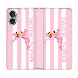 Housse Cuir Portefeuille Pour Samsung Galaxy A06 Panthere Rose