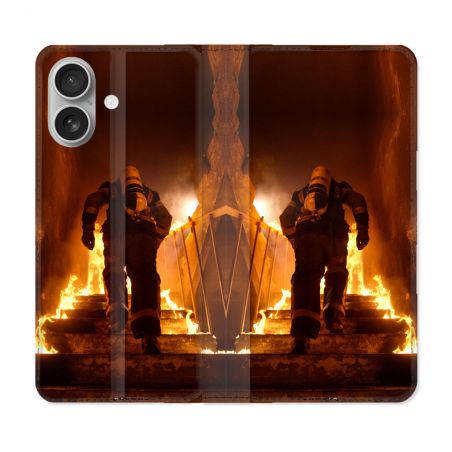 Housse Cuir Portefeuille Pour Samsung Galaxy A06 Pompier Escalier