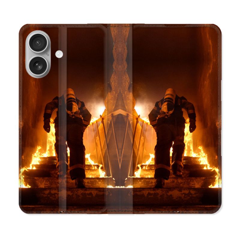 Housse Cuir Portefeuille Pour Samsung Galaxy A06 Pompier Escalier