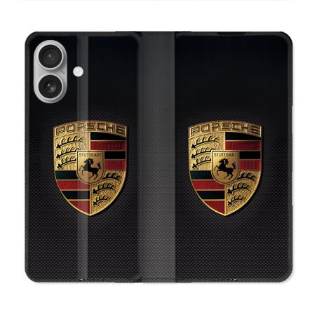 Housse Cuir Portefeuille Pour Samsung Galaxy A06 Porsche Carbone