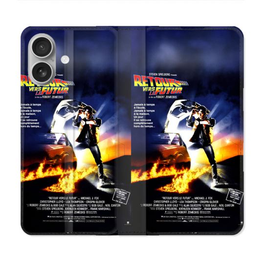 Housse Cuir Portefeuille Pour Samsung Galaxy A06 Retour Vers Le Futur Affiche