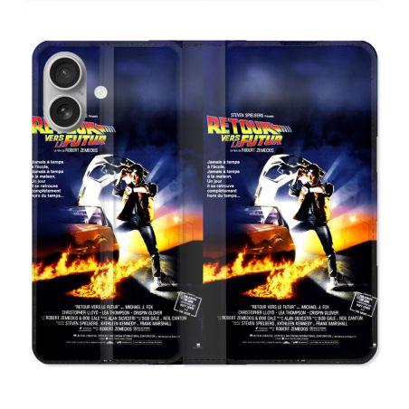 Housse Cuir Portefeuille Pour Samsung Galaxy A06 Retour Vers Le Futur Affiche