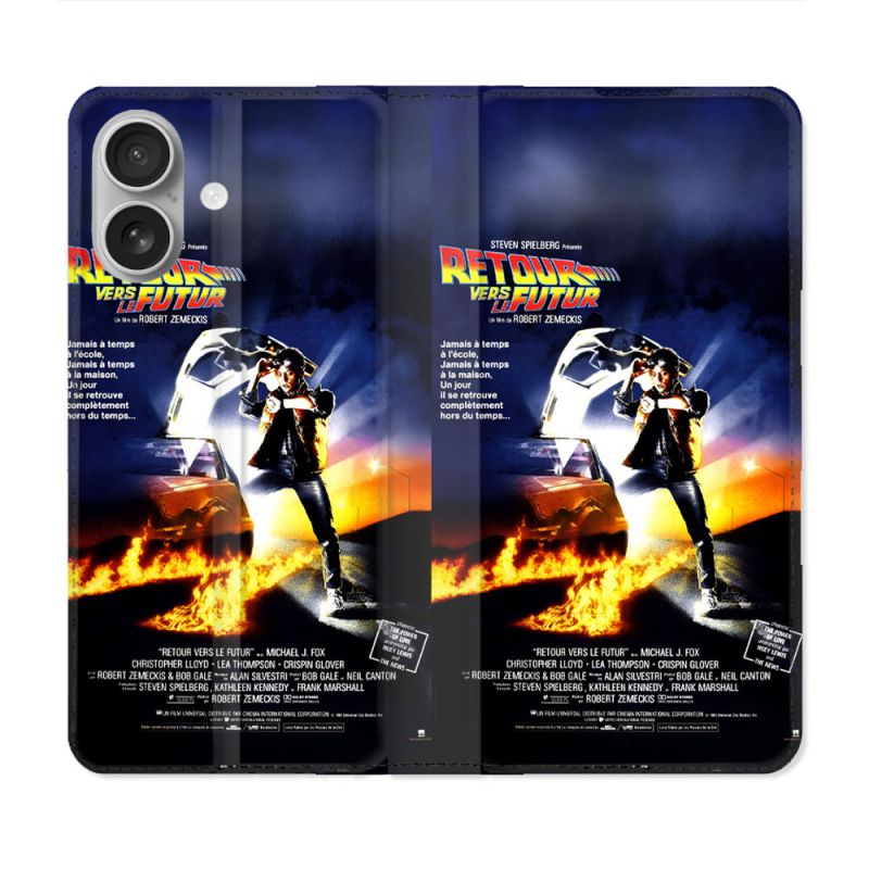 Housse Cuir Portefeuille Pour Samsung Galaxy A06 Retour Vers Le Futur Affiche