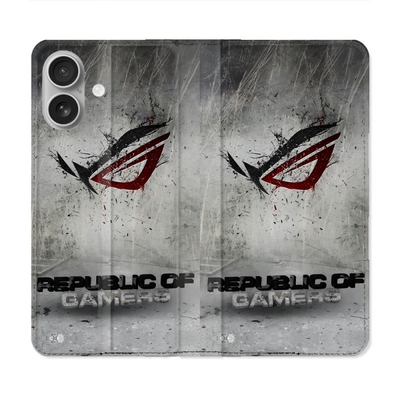 Housse Cuir Portefeuille Pour Samsung Galaxy A06 ROG Gris