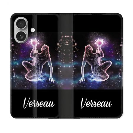 Housse Cuir Portefeuille Pour Samsung Galaxy A06 Signe Zodiaque 2 Verseau